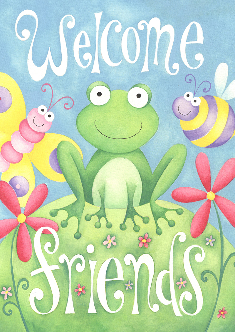 Welcome Friends Frog and insects